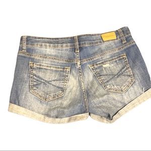 Aeropostale MIDI Distressed Denim Shorts Size 2